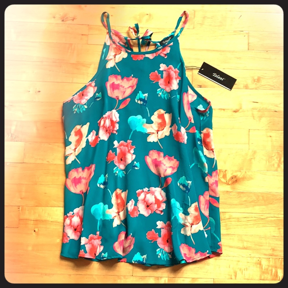 Tolani Jackie Tie Neck Silk Blouse. NWT